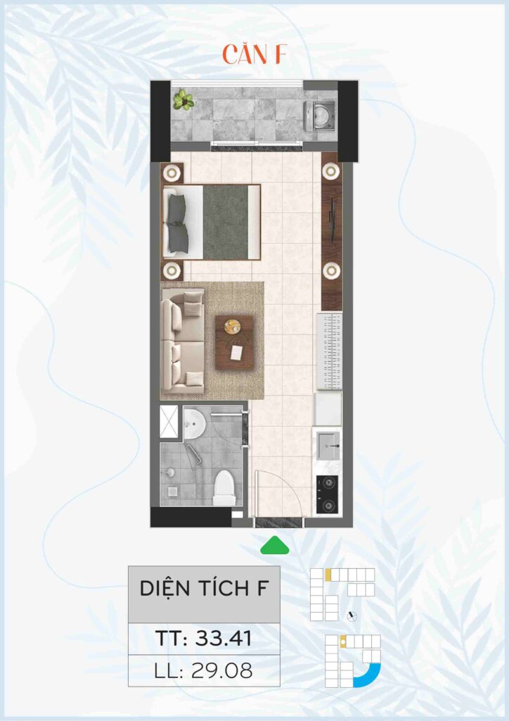 Căn Studio 33.41m