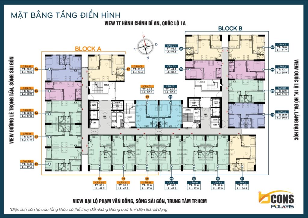 Mặt bằng Bcons Polaris